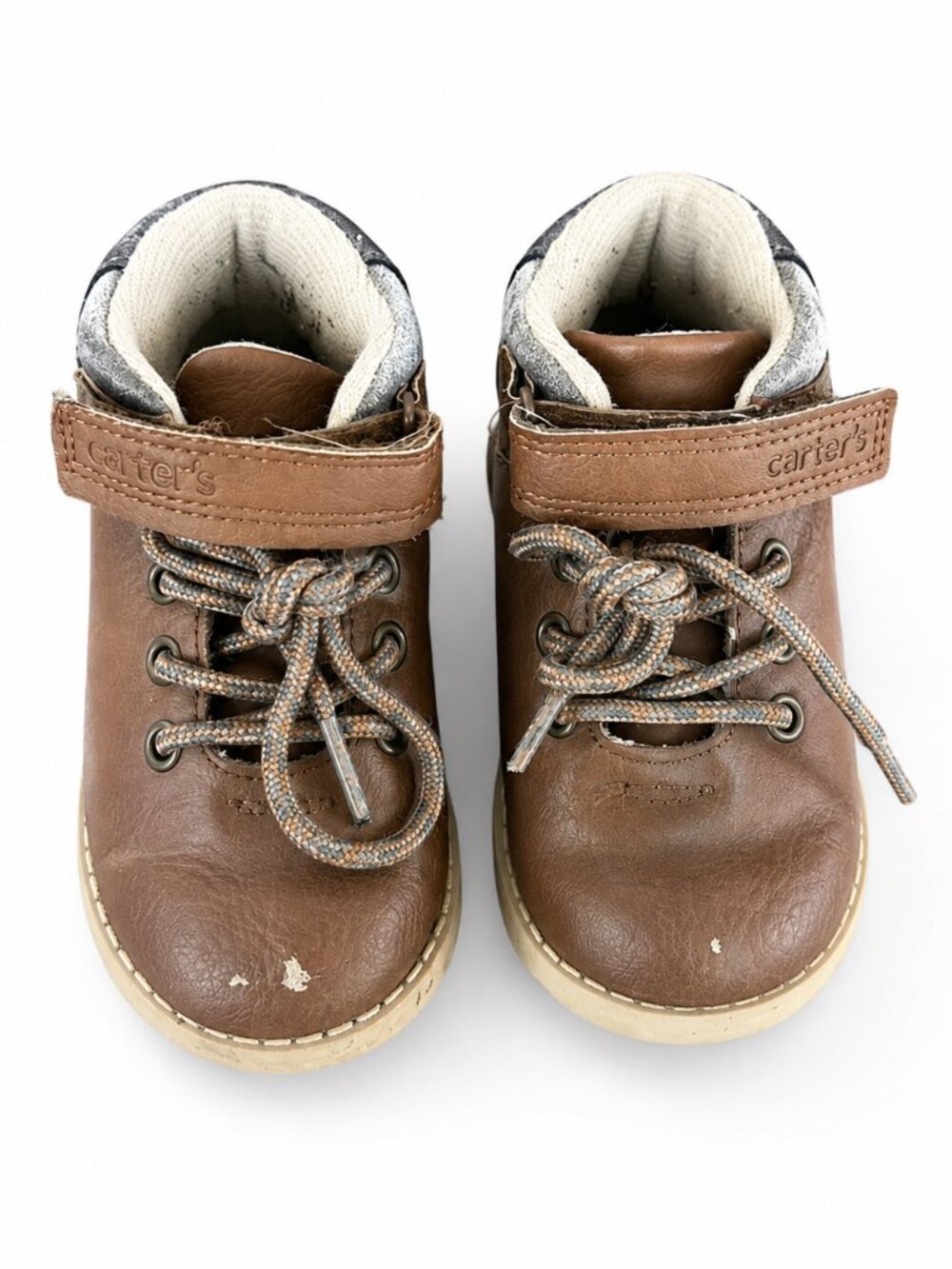 Carter’s Toddler Boots Size 6C Brown Winter Shoes Neutral Casual Lace Up Cold
